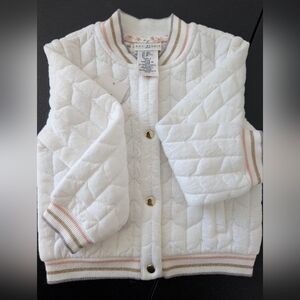 Max Studio White Quilted Kids Jacket